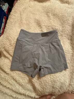 Pudolla Women's High-Waisted Athletic Shorts with Side Pockets